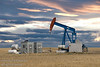 Pump Jack near Water Valley, Alberta - altered background